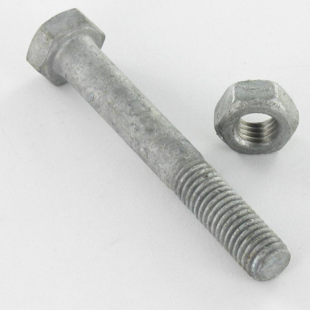1 x Bolt med møtrik Sekskantet hoved M16X60 Klasse 8.8 modstandsdygtig mod korrosion varmgalvaniseret stål