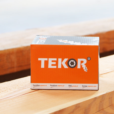 1 x TEKOR skruer trØ og spØnplader forsænket hoved med takker 4X30 T20 elforzinket stål 96 timers timers saltspray