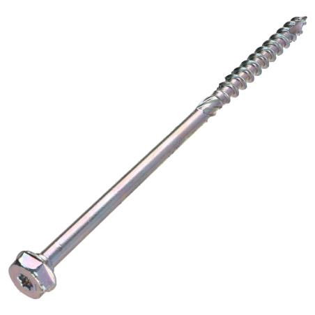 1 x Rammeskrue TEKOR Sekskantet hoved spids anti-kløvning type 17 cut 10X300 Gevind 80 T40 Galvaniseret stål cr3 96 HBS