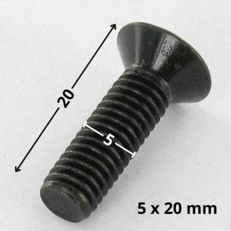 1 x Vis m-hastighed forsænket hoved Pozi PZ8 M5X20 sort galvaniseret