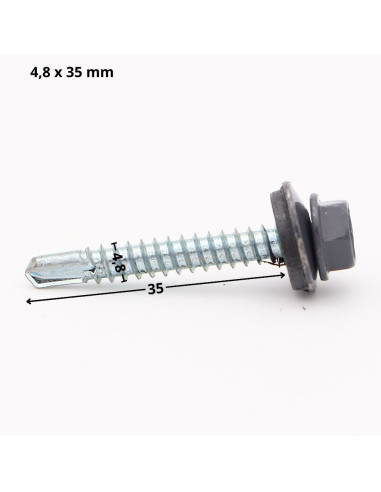 1 x Selvborende skrue Sekskantet hoved 4,8X35...