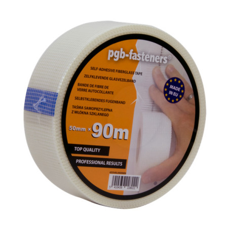 1 x Selvklæbende fibertape til gipsplader 50MM længde 45 METER