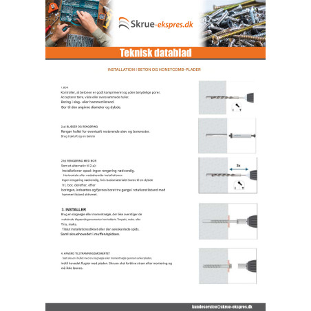 1 x Skrue til beton Sekskantet hoved Flange T21 14X140 elforzinket stål