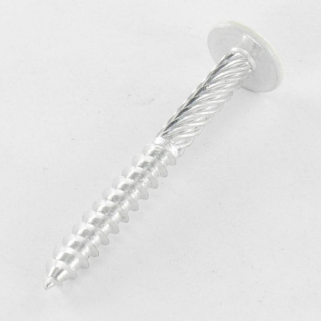 1 x Skrue blomstret rundt stort hoved Pozi PZ8 5X45 Aluminium RAL9010 ren hvid