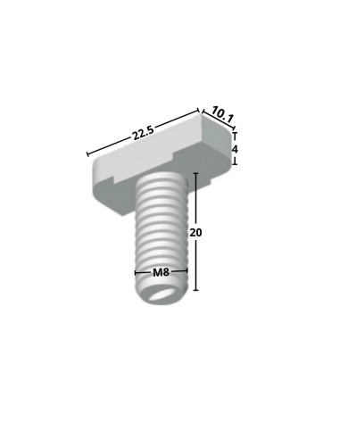 1 x Vis m-hastighed hammer hoved M8X20 til...