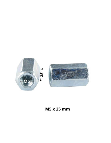 1 x Gevindmuffe Sekskantet M5X25 flad 8...