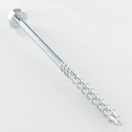 1 x Rammeskrue TEKOR Sekskantet hoved spids anti-kløvning type 17 cut 8X140 Gevind 80 T40 Galvaniseret stål cr3 96 HBS