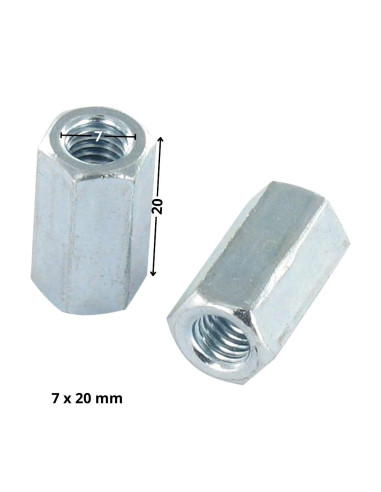 1 x Forbindelsesstykke Sekskantet hun M4 7X20...