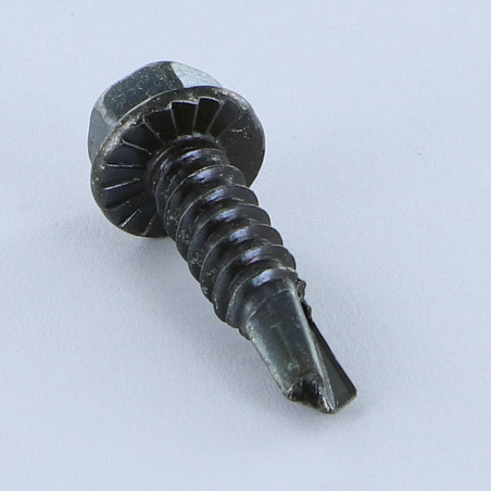 1 x Selvborende skrue Sekskantet hoved 4,8X16 Metalplade sort galvaniseret