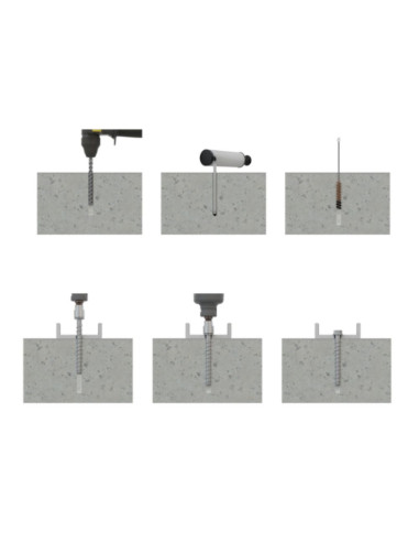 1 x Skrue til beton Sekskantet hoved Flange T15...