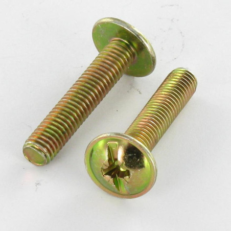 1 x Skrue kopskrue Split POZI M4X30 gul zink
