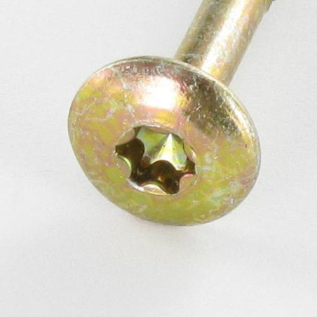 1 x Skrue hængsel 7X45 Gevind 23 T30 gul zink