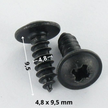 1 x Gevindvalse skrue kopskrue Pozi 4,8X9,5 sort galvaniseret A/PUNKT