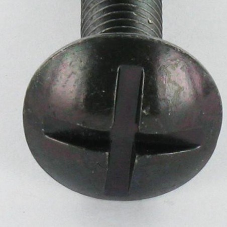 1 x Skrue kopskrue kærv i kors M8X14 trin 150 sort galvaniseret