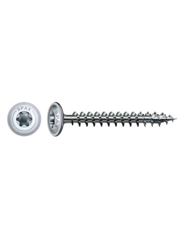 1 x Spax Træskrue skive hoved T30 6X80 Gevind...