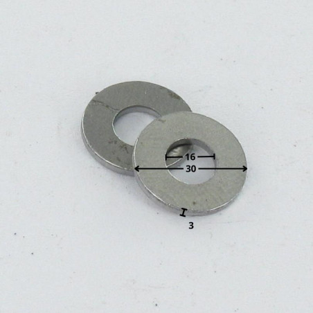 1 x Skiver flad M16X30X3 Z Rå stål