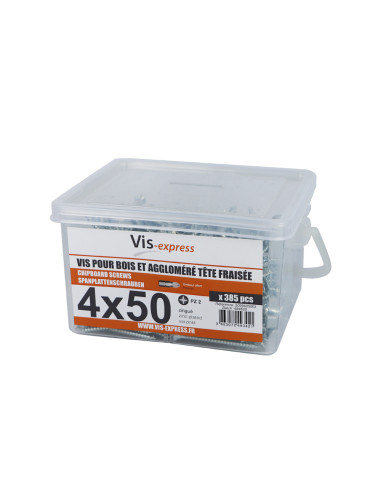 1 x Spand med 385 Træ og spånplade skrue 4X50...