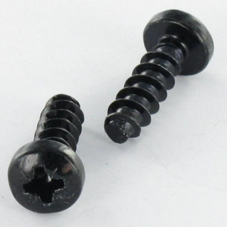 1 x Skrue til plastik panhoved Pozi PZ7 3X10 1412 KB sort galvaniseret mikroskruer