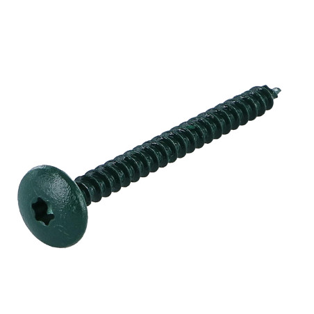 1 x Skrue hængsel 4,5X50 Fuld trÃ¥d T20 elforzinket stål LAQ RAL6005 mos grøn