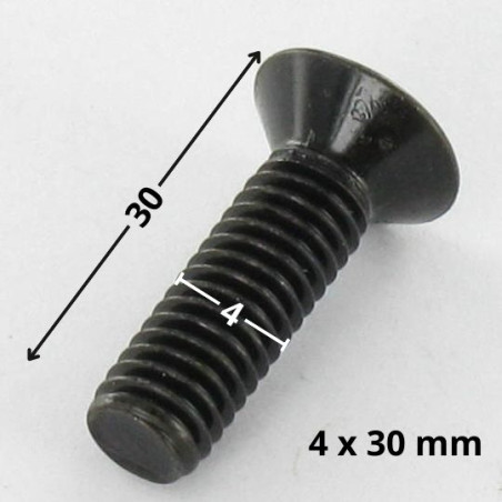 1 x Vis m-hastighed forsænket hoved Pozi PZ8 M4X30 sort galvaniseret