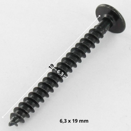 1 x Gevindvalse skrue Sekskantet hoved 6,3X19 + Skiver sort galvaniseret 600 timers saltspray uden rødrust