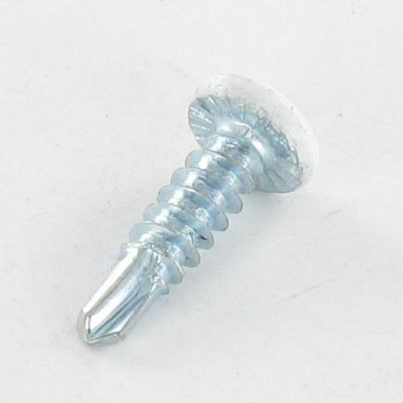 1 x Selvborende skrue panhoved phillips 3,9X19 elforzinket stål LAQ RAL9010 ren hvid