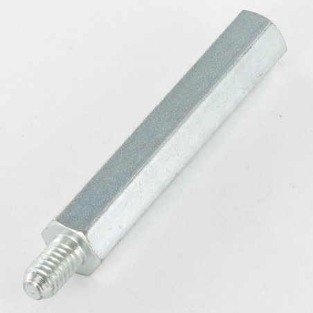 1 x Forbindelsesstykke Sekskantet han/hun M6/10 10X45 Gevind 10 elforzinket stål