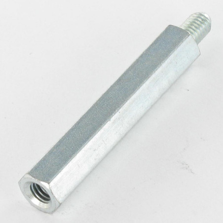 1 x Forbindelsesstykke Sekskantet han/hun M6/10 10X45 Gevind 10 elforzinket stål