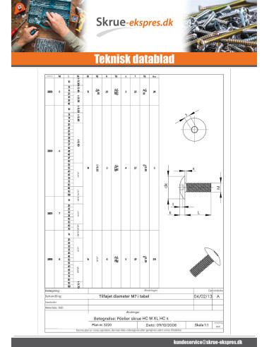 1 x Skrue kopskrue M8X20 Sekskantet fatning 5...