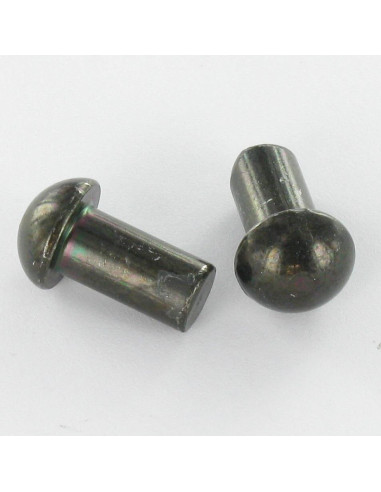1 x Massiv nitte rundt hoved 6,5X12 sort...