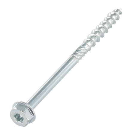 1 x Rammeskrue TEKOR Sekskantet hoved spids anti-kløvning type 17 cut 8X80 T40 Galvaniseret stål cr3 96 HBS uden