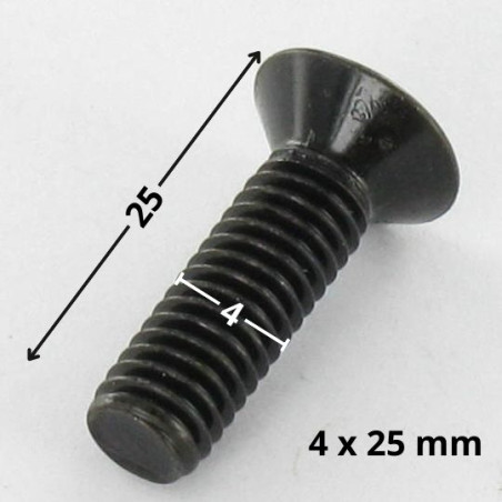 1 x Vis m-hastighed forsænket hoved Pozi PZ8 M4X25 sort galvaniseret