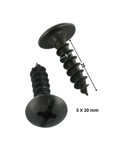 1 x Skrue hængsel Pozi PZ9 5X20 sort galvaniseret