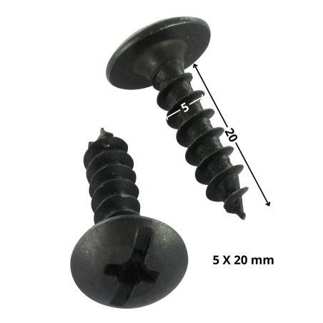 1 x Skrue hængsel Pozi PZ9 5X20 sort galvaniseret