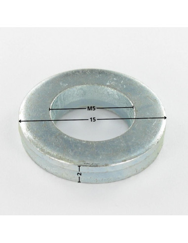 1 x Skiver flad M5X15X2 stor serie elforzinket...