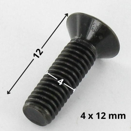 1 x Vis m-hastighed forsænket hoved Pozi PZ8 M4X12 sort galvaniseret