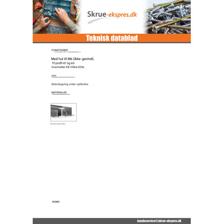 1 x RYG LINJE af MØDE PROFIL 60 Z