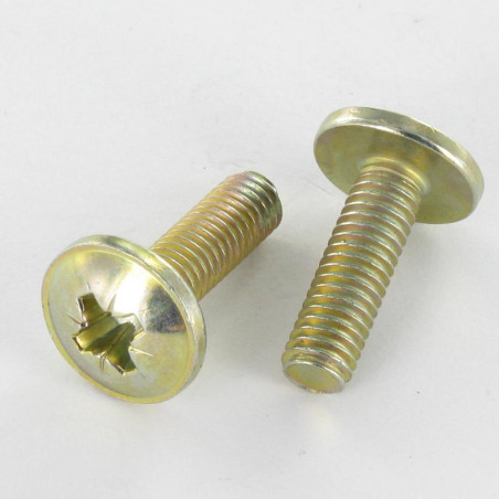 1 x Skrue kopskrue Pozi M6X24 Hoveddiameter 14,5 gul zink