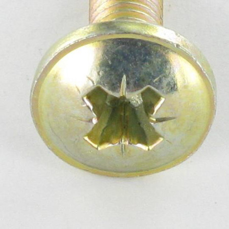1 x Skrue kopskrue Pozi M6X24 Hoveddiameter 14,5 gul zink