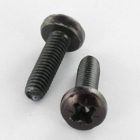 1 x Elvskærende skrue bred kuppelformet hoved M3X10 Pozi PZ7 sort galvaniseret mikroskruer
