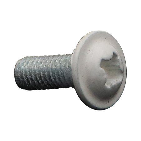 1 x Skrue kopskrue Pozi M6X16 elforzinket stål RAL9010 ren hvid