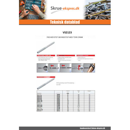 1 x Stift Fischer STST T25 elforzinket stål 10X60
