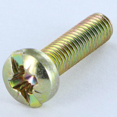 1 x Vis m-hastighed panhoved Split POZI M4X16 Hoveddiameter 7 gul zink
