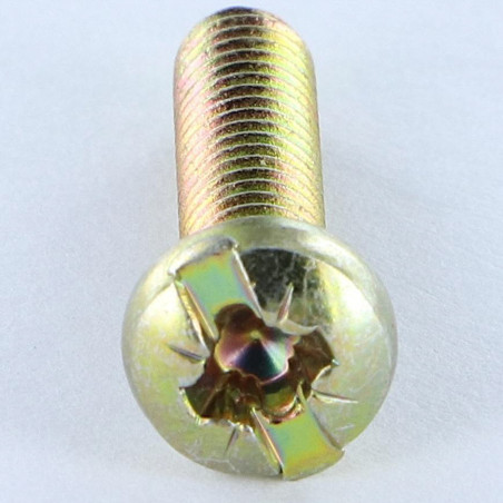 1 x Vis m-hastighed panhoved Split POZI M4X16 Hoveddiameter 7 gul zink