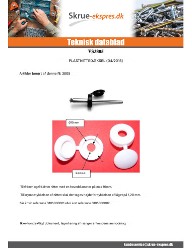 1 x Dæksel Nitte Wit polyethyleen