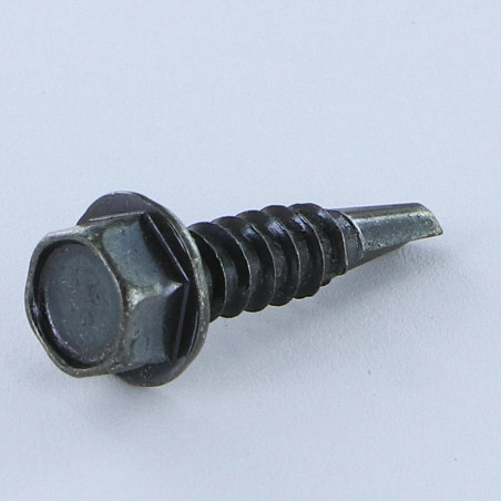 1 x Selvborende skrue Sekskantet hoved 5,5X22 Metalplade sort galvaniseret