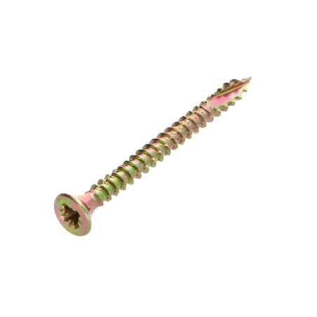 1 x TEKOR skruer trØ og spØnplader forsænket hoved Pozi PZ8 4X40 Fuld trÃ¥d spids anti-kløvning type 17 cut gul zink
