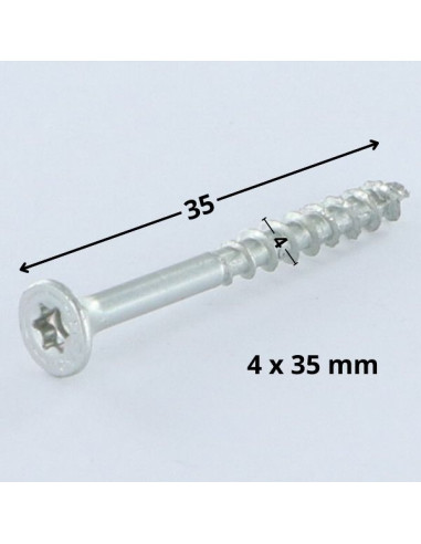 1 x Skrue Spax forsænket hoved T20 4X35 Gevind...