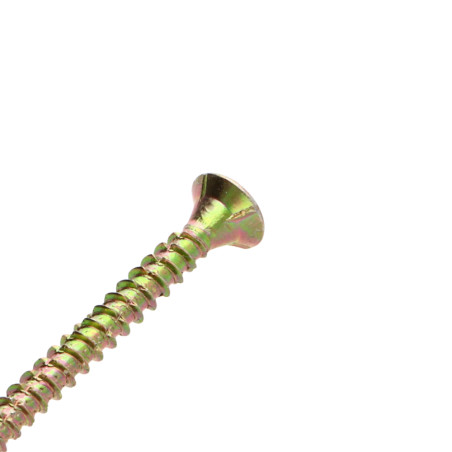 1 x TEKOR skruer trØ og spØnplader forsænket hoved Pozi PZ8 5X35 Fuld trÃ¥d spids anti-kløvning type 17 cut gul zink