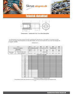Forbindelsesstykke Sekskantet hun M6 10X20 Gevind 20... 2
